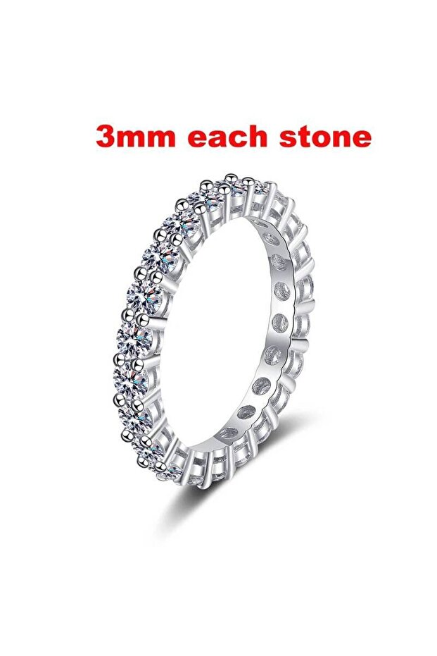 7 3mm TY 2-5mm Full Moissanite For Women Sparkling Wedding Eternity Bands 100% S925 Sterling Silver