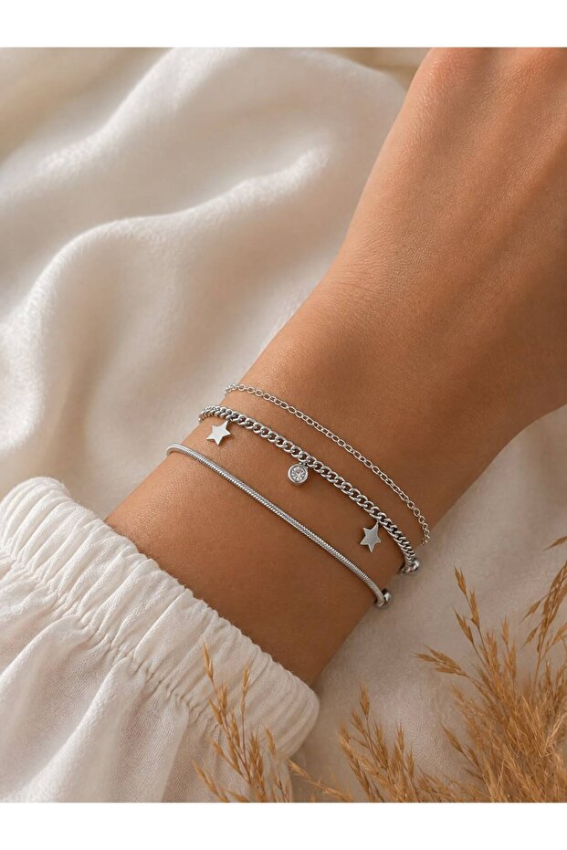Multiple Figured Steel Bracelet