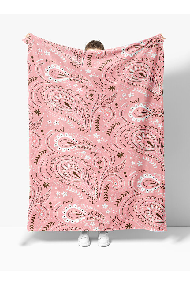 Pateh Motif Patterned Digital Printed Fleece Blanket Tv Blanket Fleece Blanket