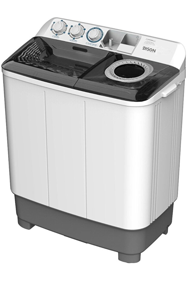 Washing Machine, 8 Kg, Twin Tub, 3 Wash Programs - White Grey