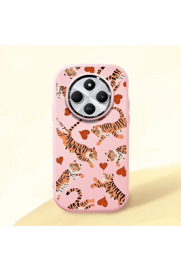 Redmi 14C 4G/5G Compatible Shock-Absorbing Camera Protected Pink Silicone Case