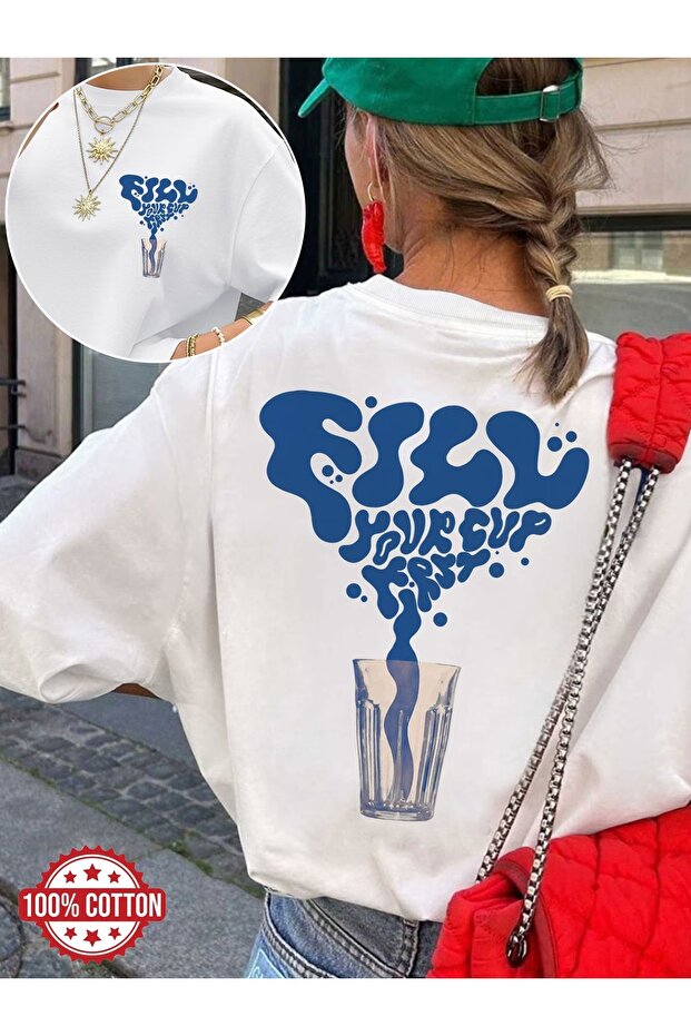 Unisex Printed Oversize Crew Neck T-shirt