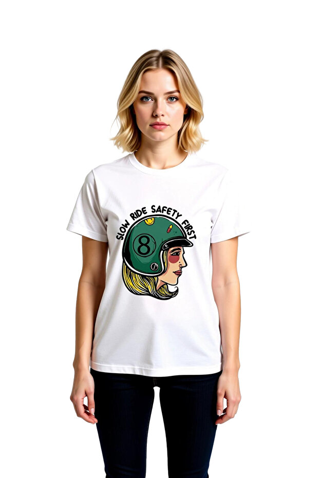Slow Driving Safety Priority Printed Women's T-Shirt