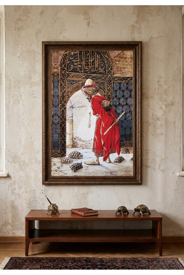 O2L Woven Fabric - Turtle Trainer - Osman Hamdi Bey - Upholstery, Painting, Home Decoration - 75X110 cm