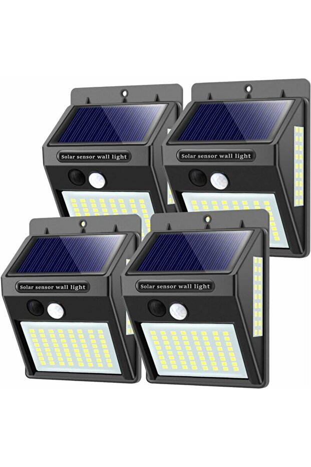 4-pack solar motion sensor wall light 100LED 1000lm.