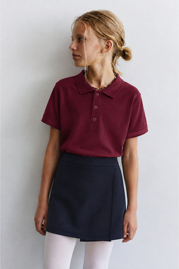 Unisex School Polo Collar Lacost Short Sleeve Unprinted Plain Lacost