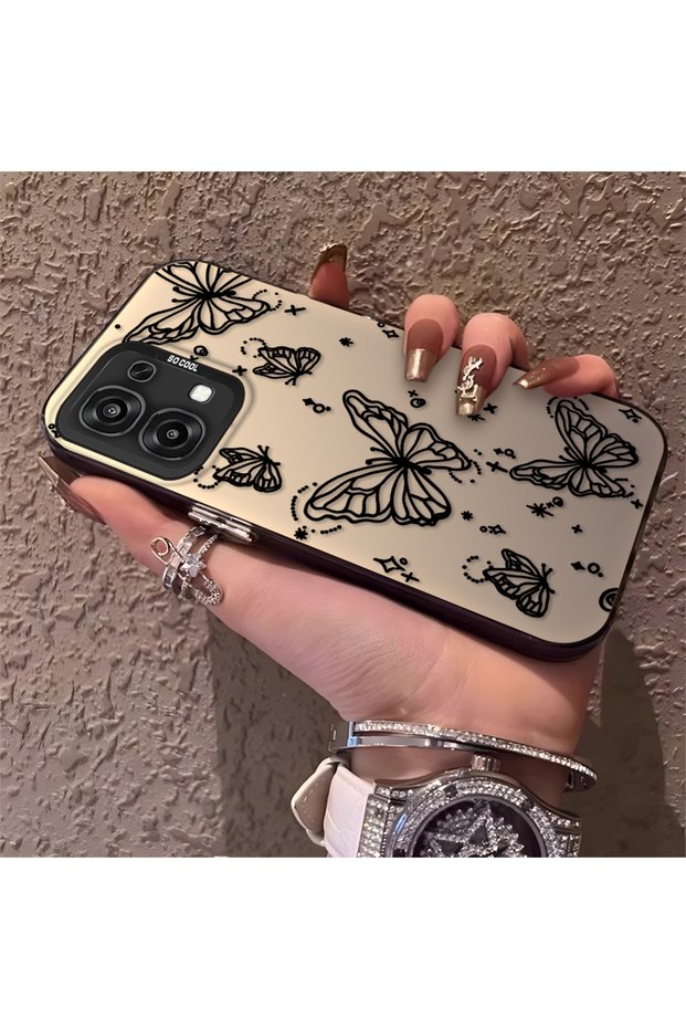 Oppo A6 Pro 4G/5G Compatible Elegant Night Style Butterfly Case, Daily Use Durable Protective Case