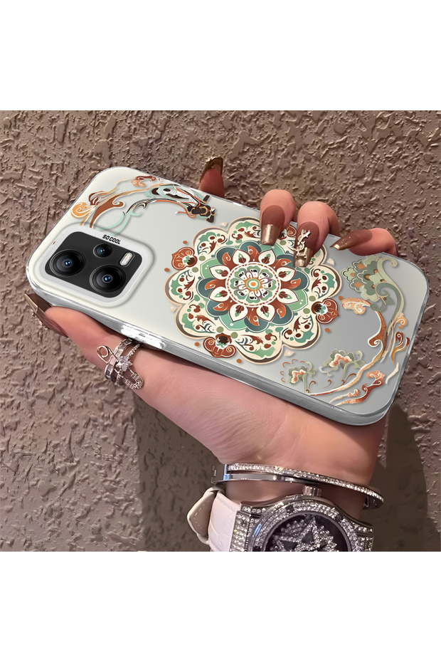 Redmi Note 12 5g Compatible Traditional Dunhuang Motif Silicone Phone Case, Shockproof
