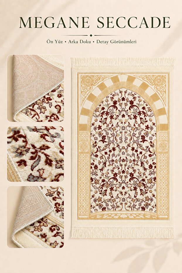Megane Prayer Rug Velvet Soft Textured Hajj Umrah Gift Carpet Prayer Mat