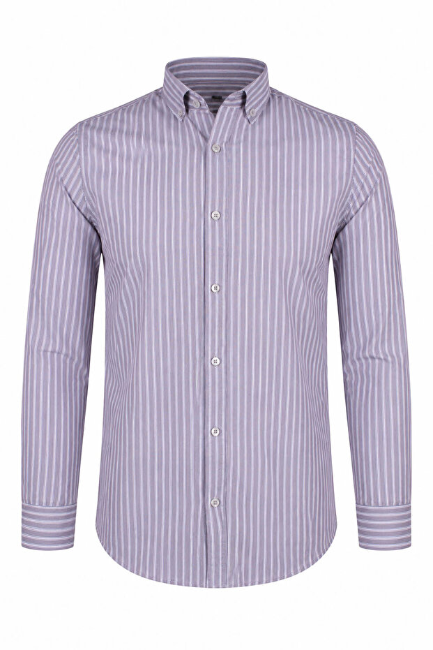 Striped Beige Men's Shirt 83328