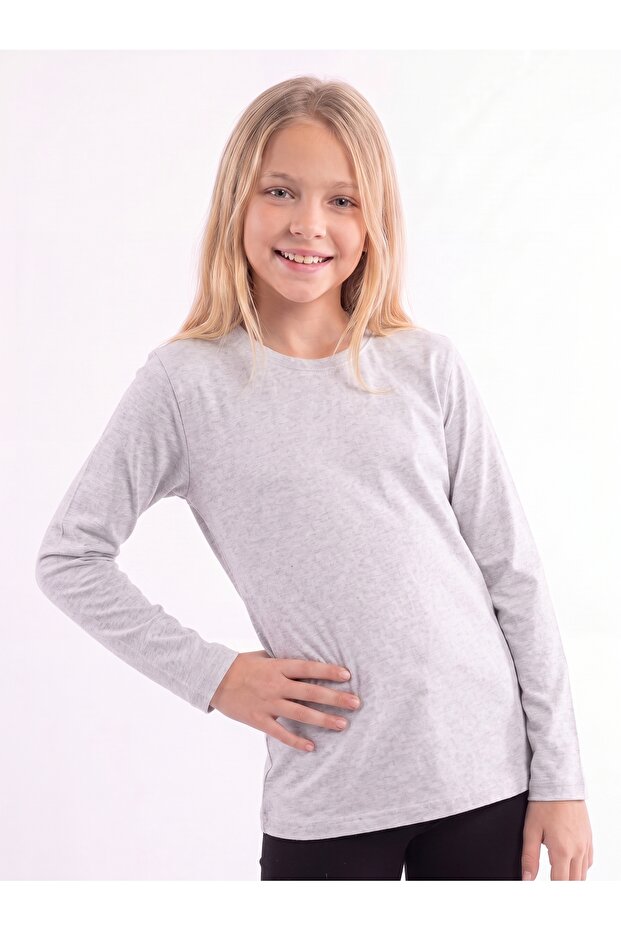 Girl's Basic Solid Color Long Sleeve Sweatshirt