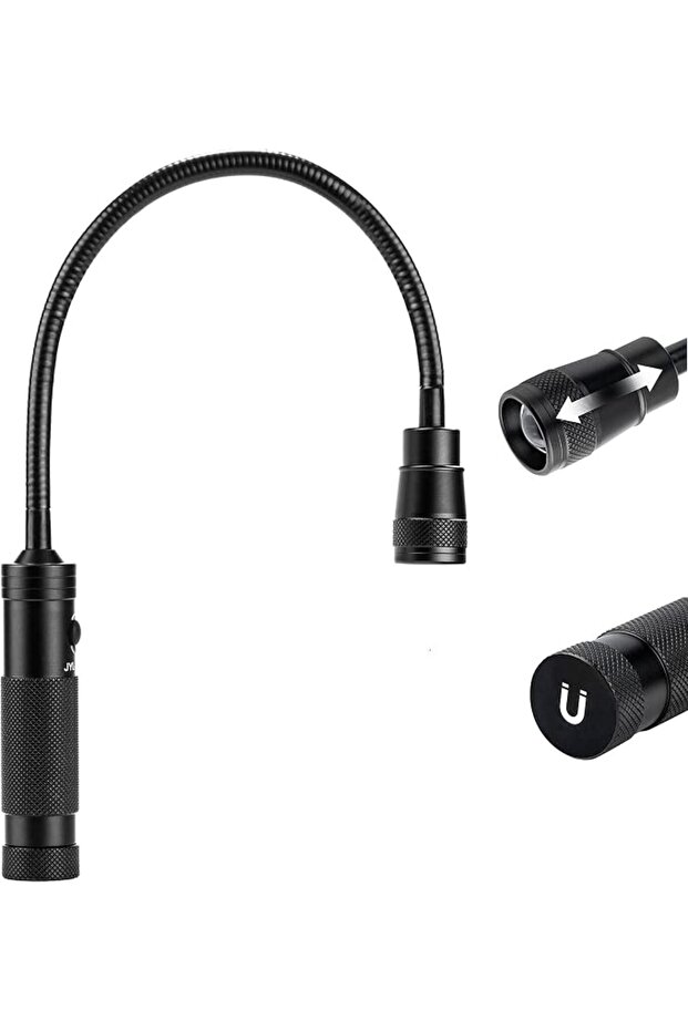 LED Work Light, 500 Lumen Flexible Gooseneck Flashlight with Magnetic Base, Adjustable Zoomable Gril