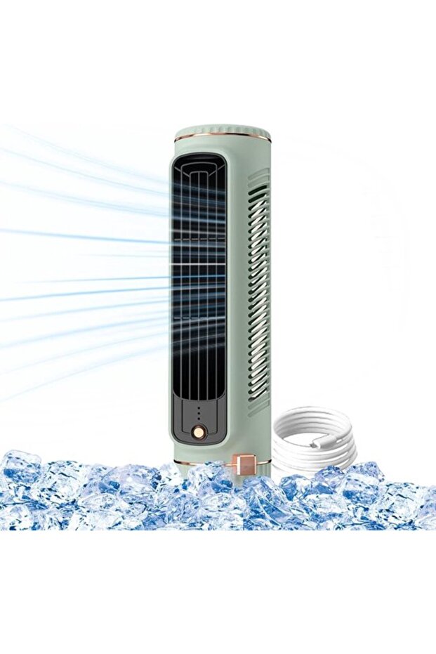 Personal Portable Fan — Bladeless Tower Fan — Multi-functional Desktop Fan — Can be used horizontally and vertically — USB powered — 3 wind speed