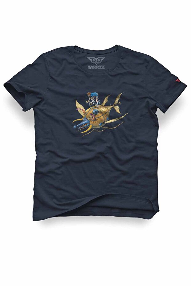 Unisex 100% Cotton Regular Fit Cyclist Printed T-Shirt - Nautibike Design T-Shirt