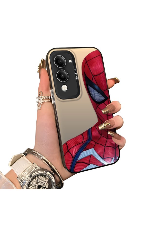 Vivo Y04 Compatible Silicone Edge Hard Back Case Couple Phone Case Spider Man Patterned