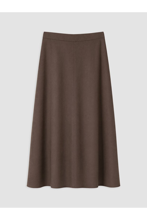 Trendlucky Plus Size Flared Skirt with Zipper at Waist in Linen Blend