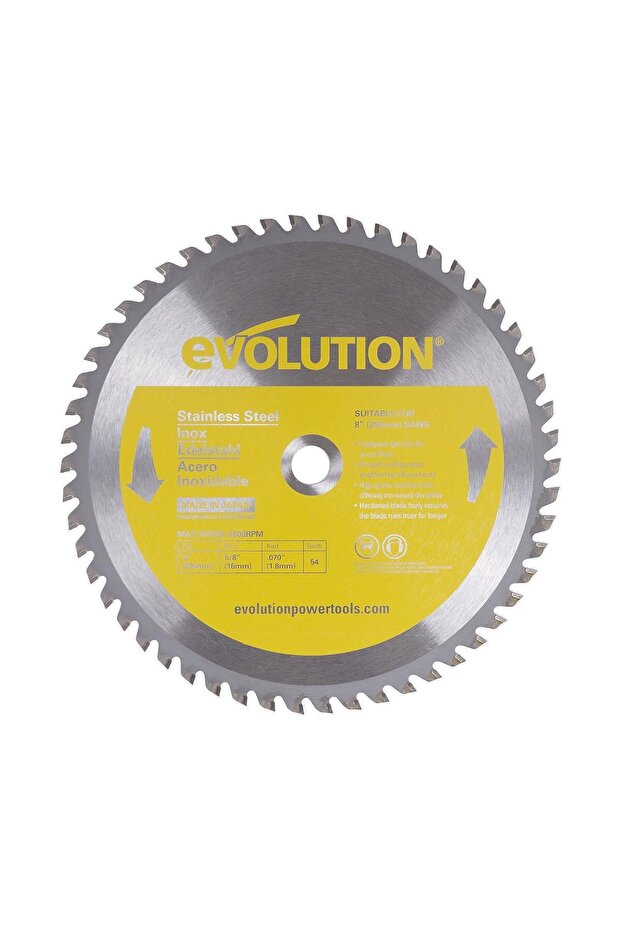 8BLADESS Stainless Steel Cutting Saw Blade, 8-Inch x 54-Tooth, Yellow