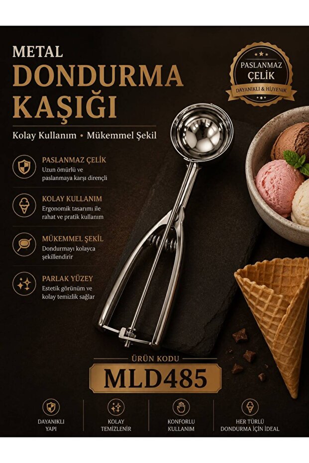 Metal Ice Cream Spoon I Stainless Steel I