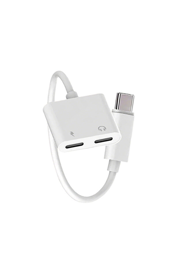 type c type c 2in1 Splitter Type C To 3.5mm Jack two TypeC Audio earphone Cable Usb-C Earphone Aux 3
