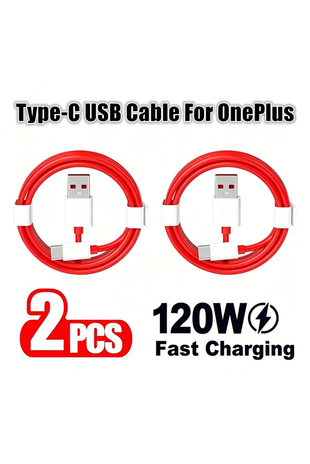 2m 2PCS 2PCS 120W USB Type C Super Fast Charging Cable For 9 10 Pro 11 12 13 15 Nord 2T 3 4 5 N20..