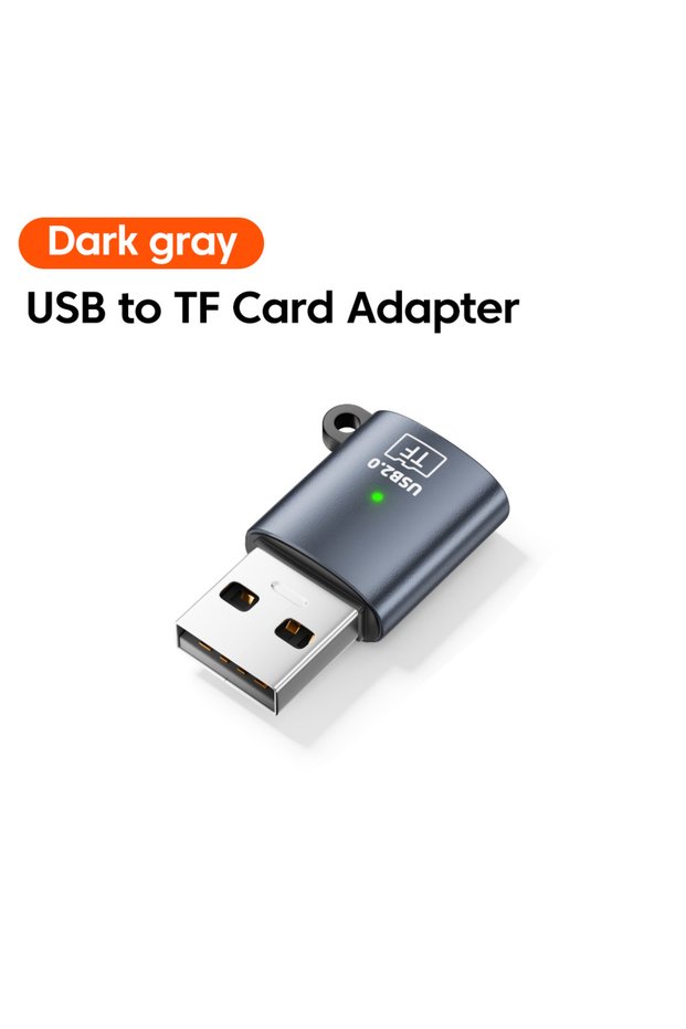 dark gray usb Mini TF Card Reader USB 2.0 USB A /Type C Male Memory Card Adapter Smart Cardreader fo