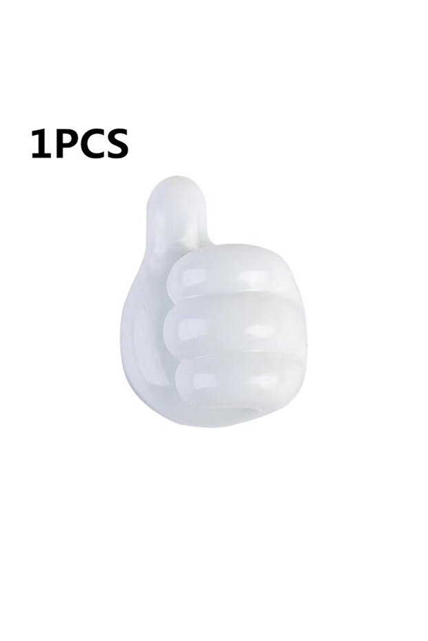 1PCS White Multifunctional Silicone Thumb Hook Wire Organizer Hand Desk Dormitory Non-perforated Cha