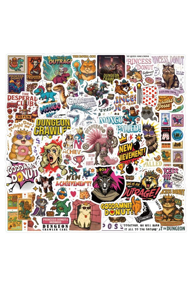 100Pcs 50/100Pcs DCC This is an Outrage Princess Donut Stickers Vinyl Waterproof for Laptop Phone Ca