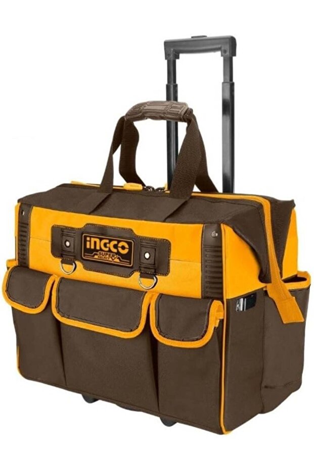 20-Inch Rolling Tool Bag, 1680D Polyester, 20kg Capacity, Telescopic Handle, Multiple Pockets