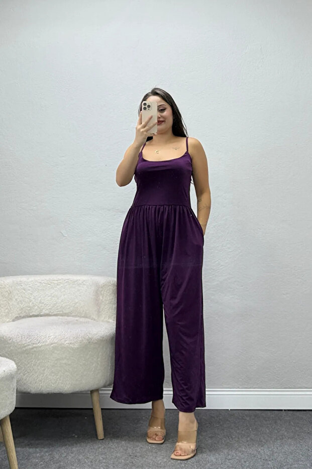 Women's Rope Strap Sandy Jumpsuit Purple