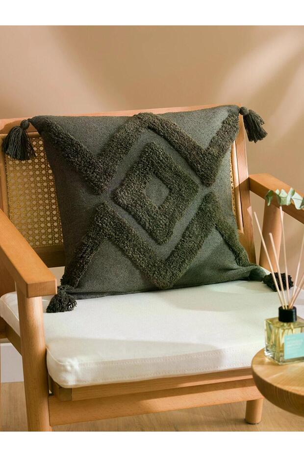 Lcw Home Green Tasseled Cushion Cover 45X45 cm