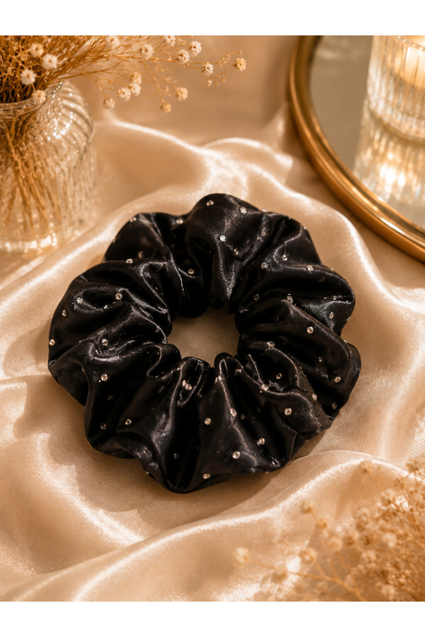 Pearl Glow Satin Scrunchie