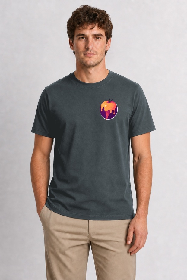 Surrealist Peach Print T-Shirt - Smoked