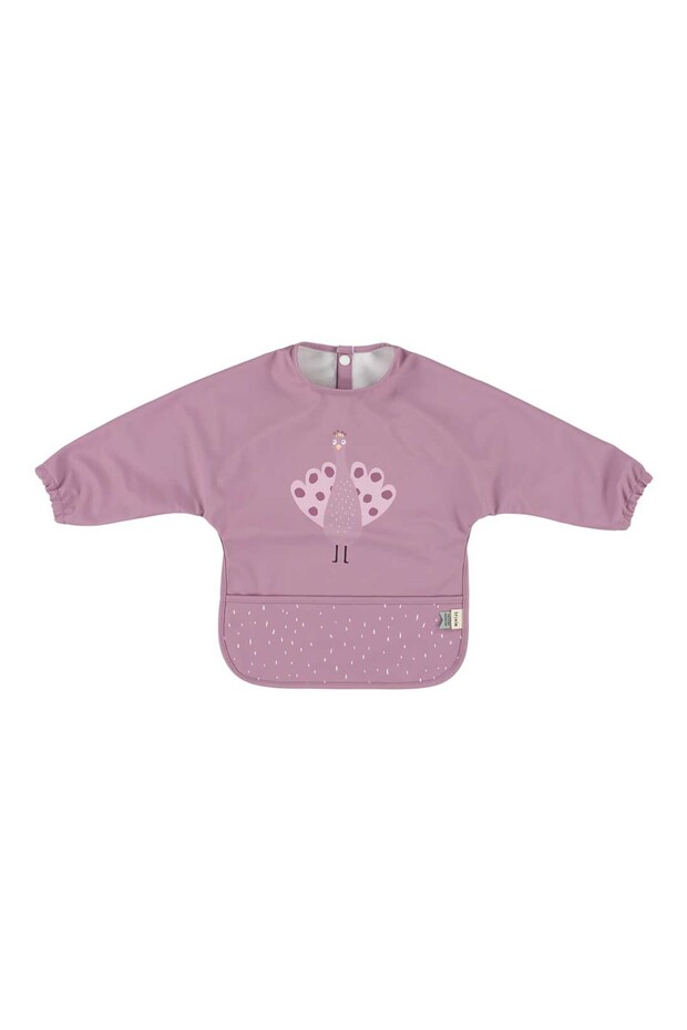 Liquid-Proof Long Sleeve Baby Bib Mrs.Peacock