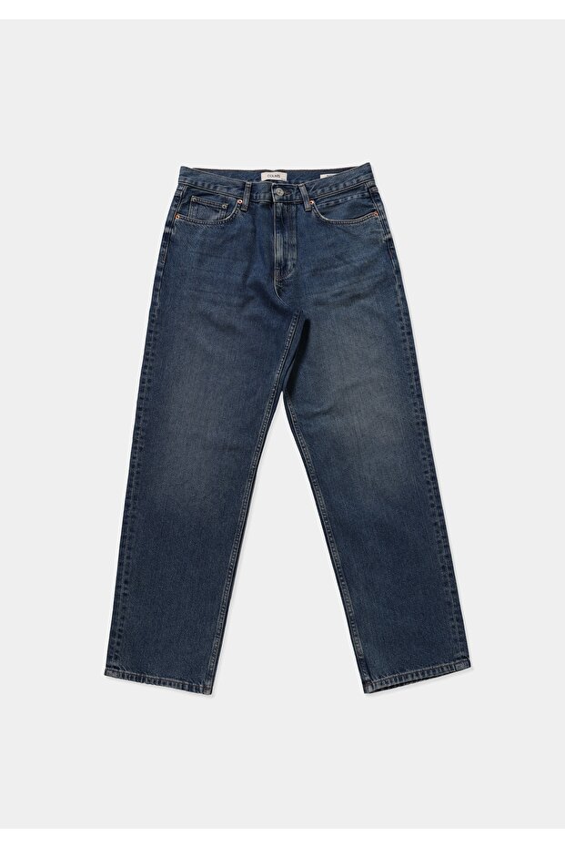 Baggy Fit Men's Mid Indigo Denim Jean Pants