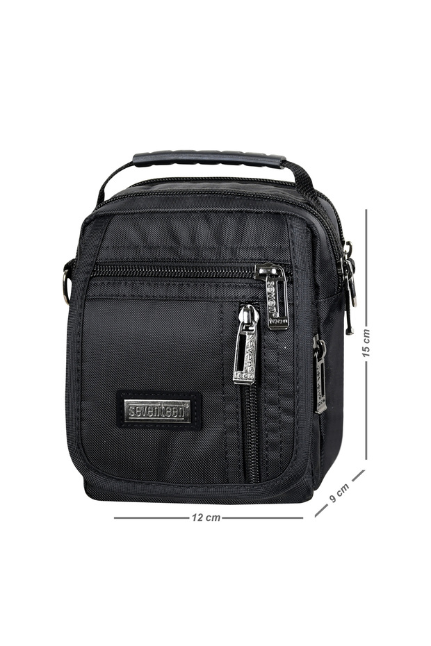 Men's Black Waterproof Daily Handbag with Removable Strap