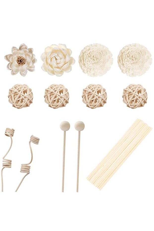 42PCS Reed Diffuser Sets,Natural Rattan Flower Reed Fragrance Diffuser Set,Fragrance Diffuser Replacement Rattan Sticks,Reed Diffuser Stick,Home Decor