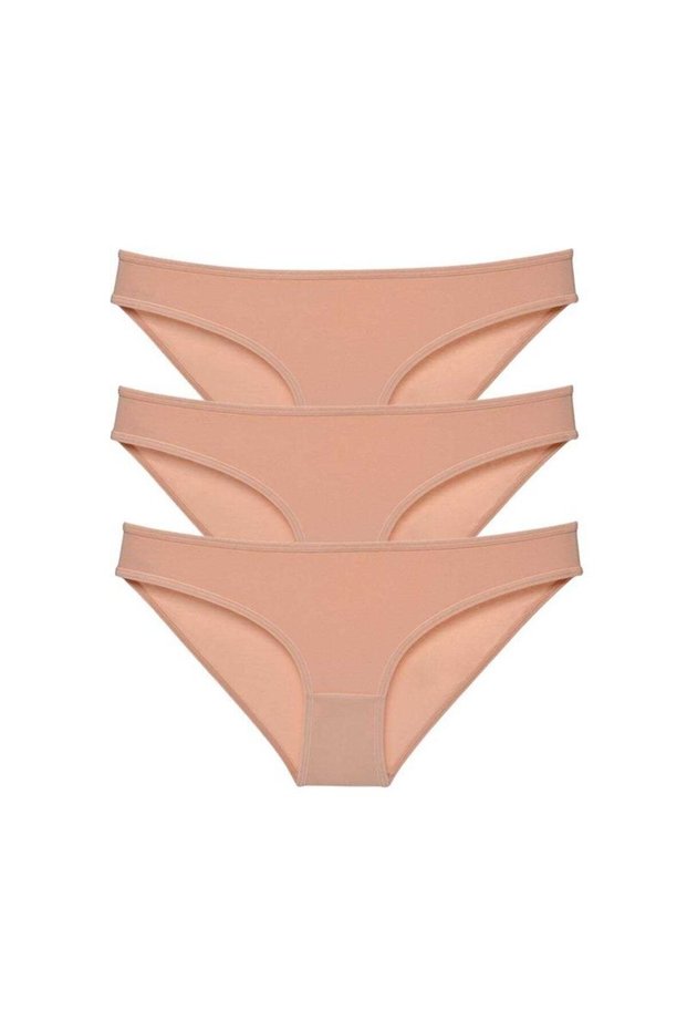 Glb-Stl41414 3-Piece Super Eco Set Lycra Women's Slip Panties Skin