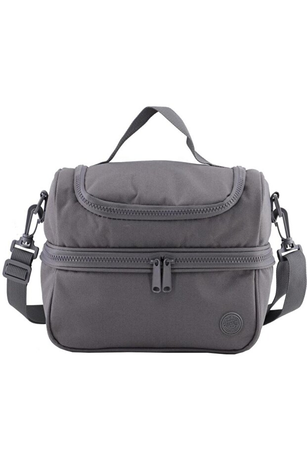 Big Zipper Lunch Bag Solid Grey