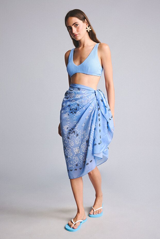 Patterned Blue Pareo I0329Ax26Sm