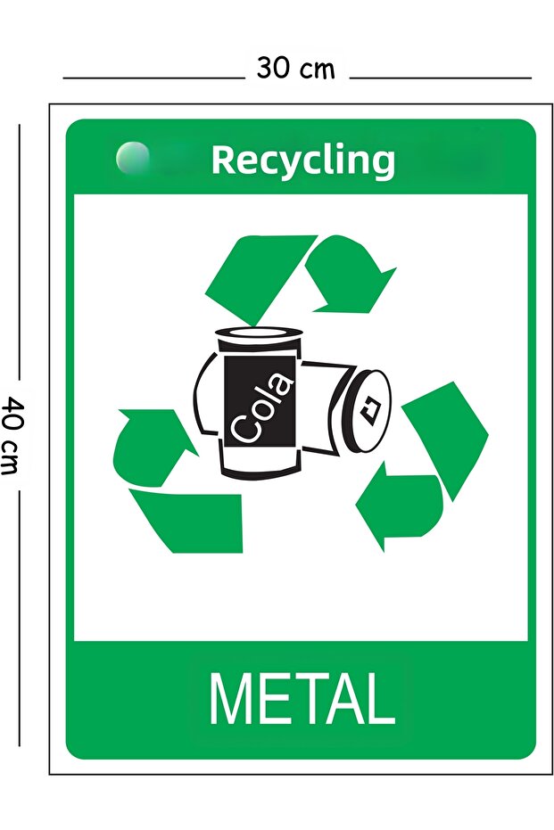 Metal Recycle Metal 30X40 cm A3 Warning Work Safety Sign