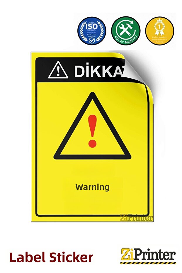 Attention! Do Not Respond Without Machine Stop Isg Warning Sign Sticker 15X21 cm