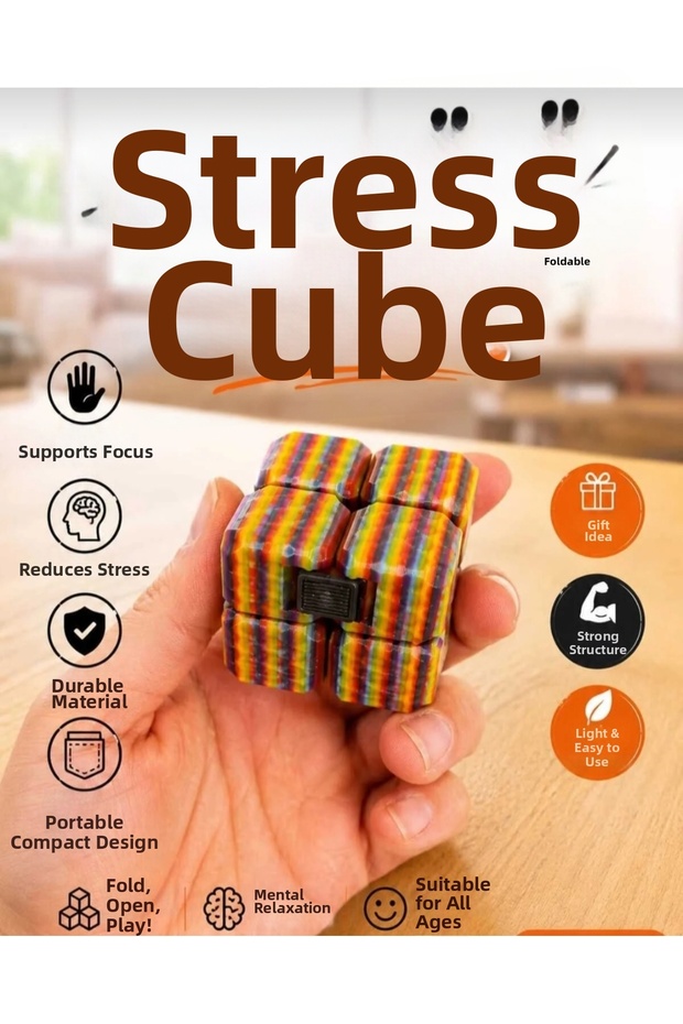 1 Piece Volcanic Colorful & Colorful Foldable Cube - Infinity Cube - Infinite Cube & Stress Cube - Moving Cube - Fidget
