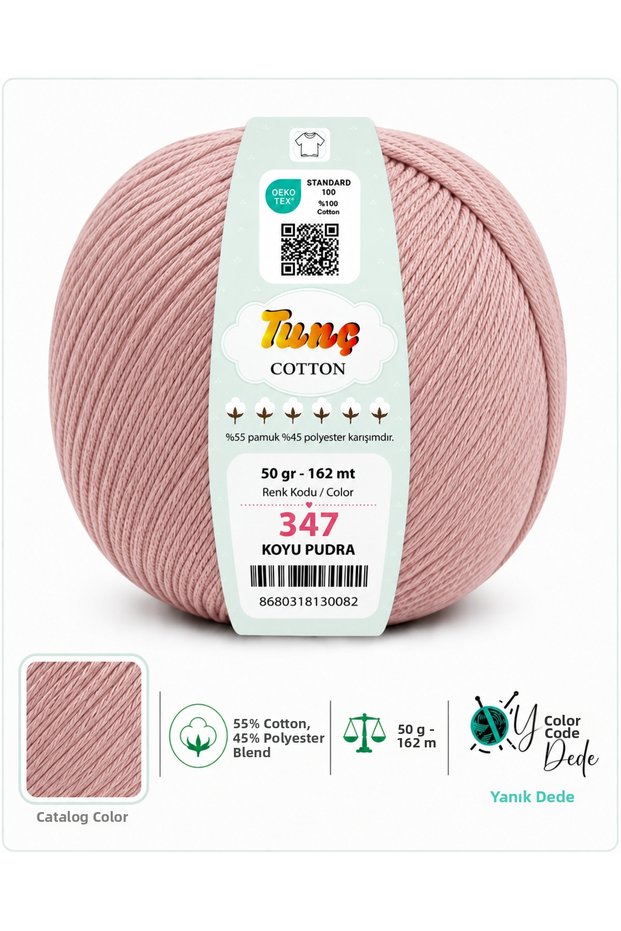 Cotton Amigurumi Punch Bag and Knitting Yarn Baby Soft Cotton 50 Gr 162 Meters 55% Cotton 45% Acrylic