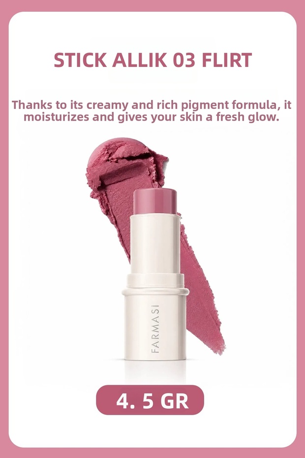 Lip and Cheek Tint Natural Look Stick Blush - 03 Flirt