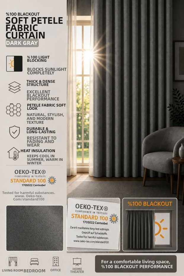 Real 100% Blackout Blackout Curtain Heat Light Insulating Fold-Free Flat Curtain Shipped in the Desired Length Custom Made