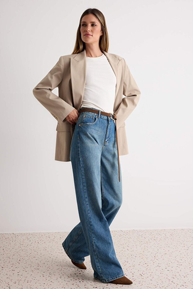 Mavi More Sustainable Yüksek Bel Wide Leg Geniş Paça %100 Pamuk Non-Stretch Jeans TWOSS24JE00020 - 2