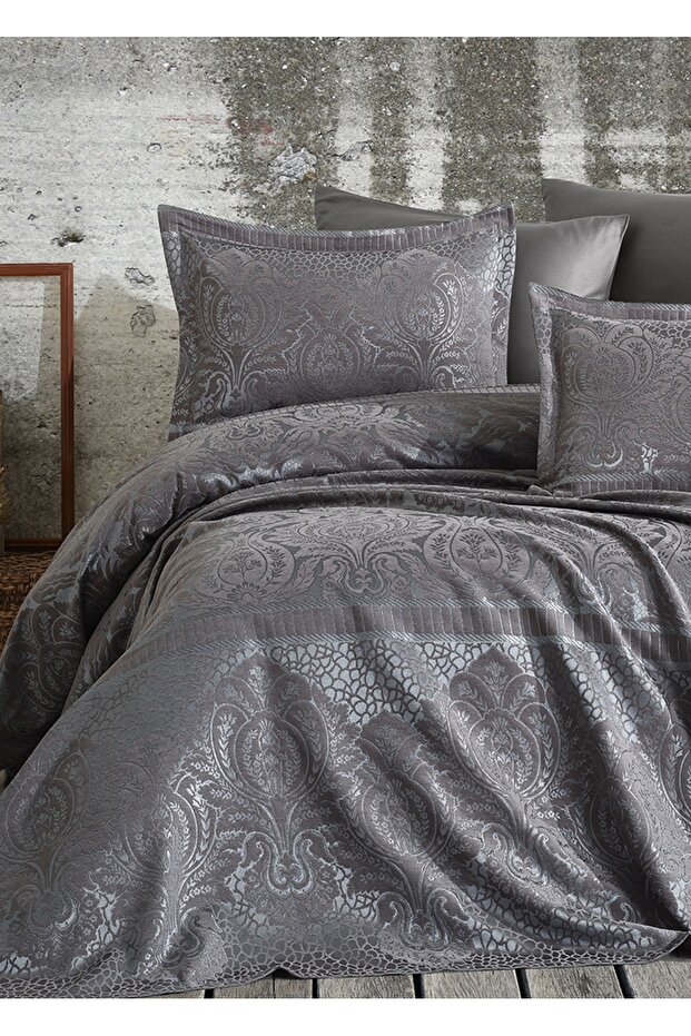 Anthracite Hazel Double Bedspread - Chenille