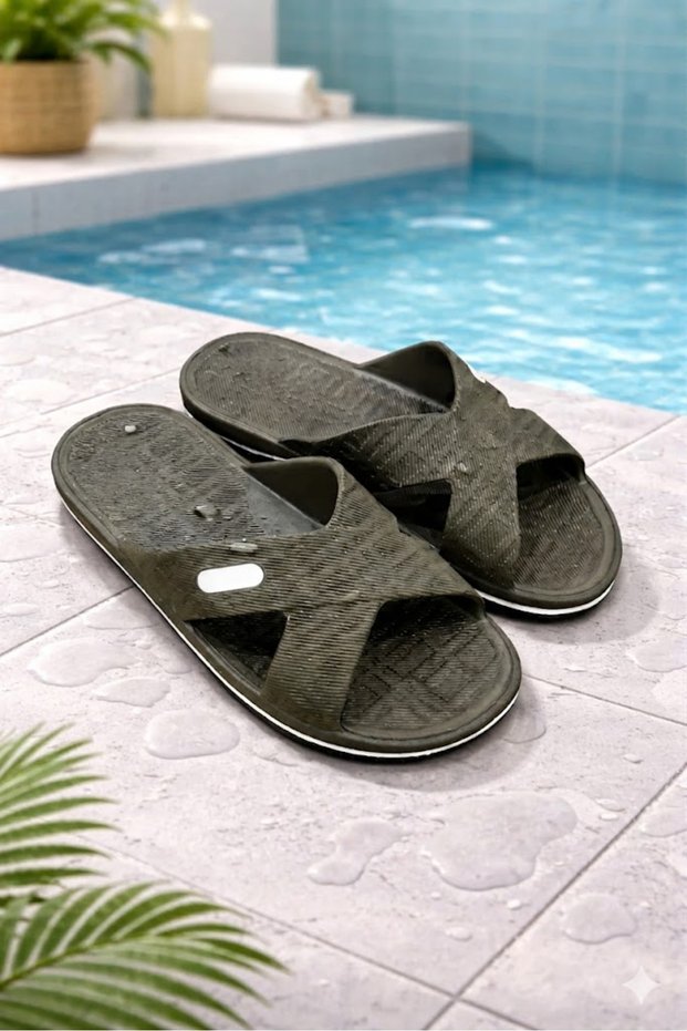 Diagonal Open Front Non-Slip Balcony Bathroom Garden Beach Pool Seaside Slippers Paid Military Service Hajj Umrah