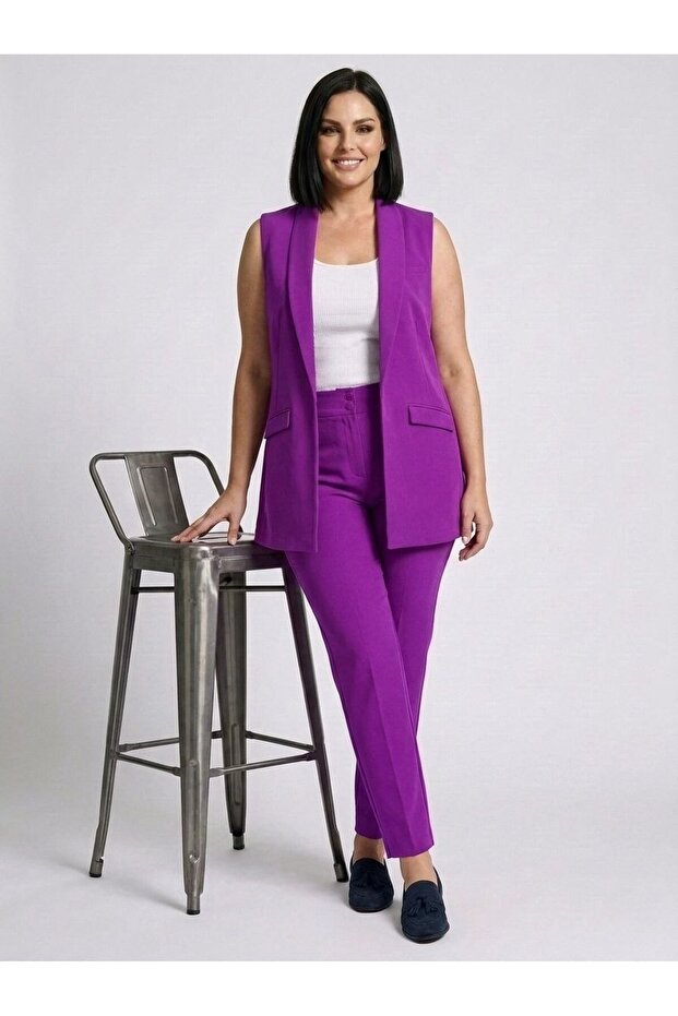 Plus Size Women's Black Casual -Office Combination |   Elegance and Comfort Together