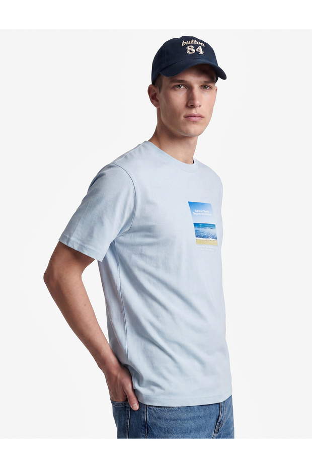 Cotton Regular Fit Crew Neck Short Sleeve Printed T-Shirt